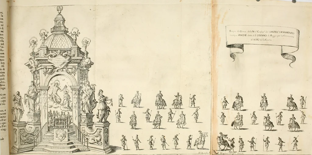 An illustration from Maria Vergine coronata : descrizione, e dichiarazione della diuota solennità fatta in Reggio li 13. maggio 1674, 1675, leaf 87