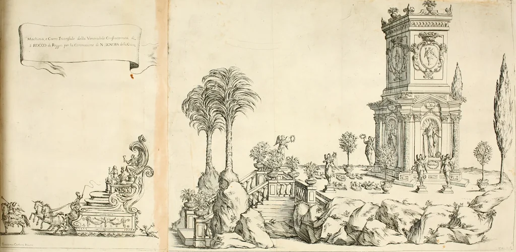 An illustration from Maria Vergine coronata : descrizione, e dichiarazione della diuota solennità fatta in Reggio li 13. maggio 1674, 1675, leaf 97