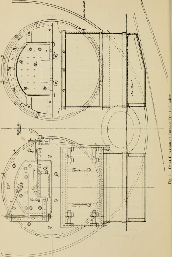 An illustration from Marine engines; problems, notes and sketches. Additional to the text-book used in the instruction of naval cadets of the second class, United States Naval Academy, 1899, leaf 17