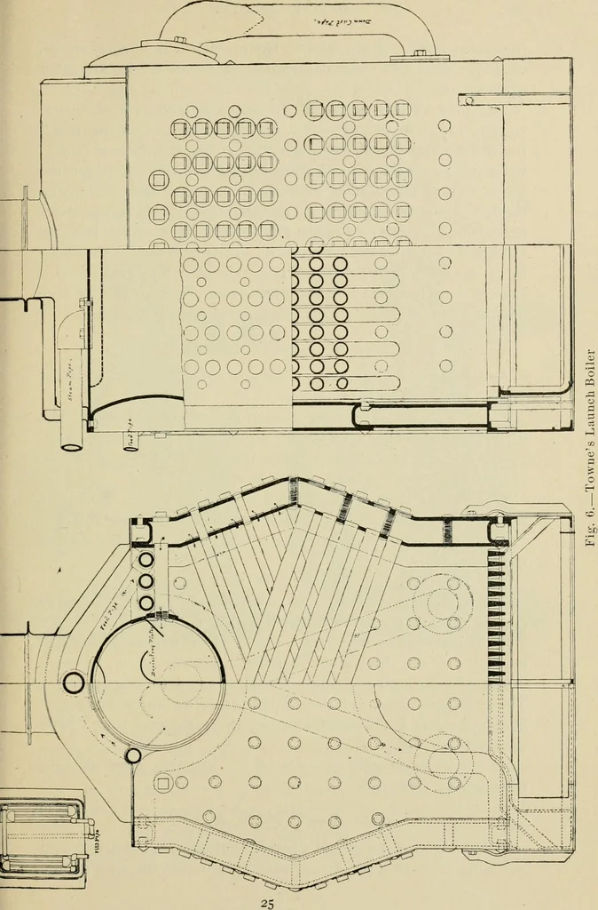 An illustration from Marine engines; problems, notes and sketches. Additional to the text-book used in the instruction of naval cadets of the second class, United States Naval Academy, 1899, leaf 28