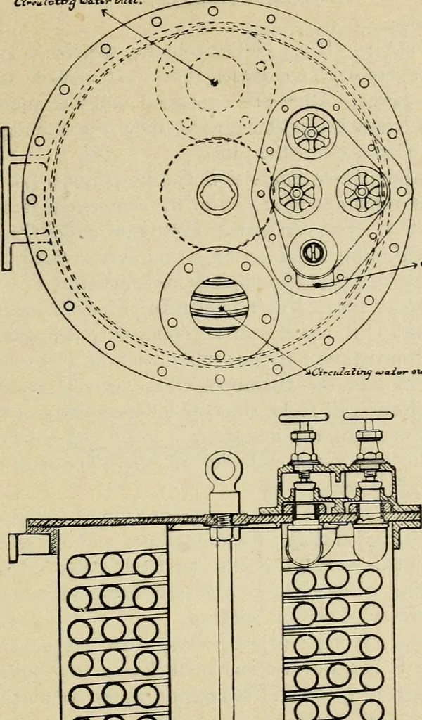 An illustration from Marine engines; problems, notes and sketches. Additional to the text-book used in the instruction of naval cadets of the second class, United States Naval Academy, 1899, leaf 94