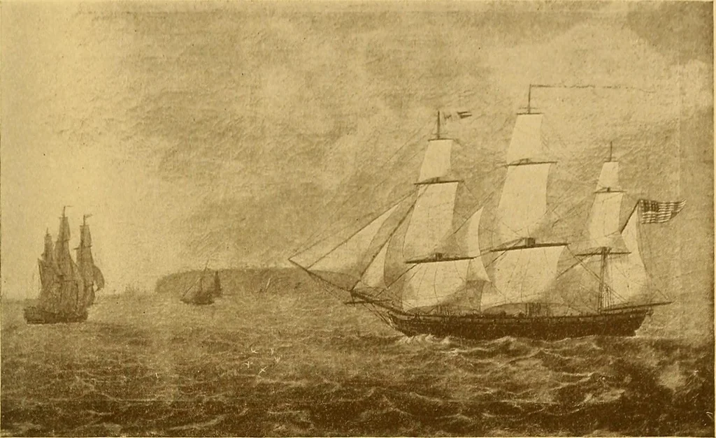 An illustration from The Marine room of the Peabody museum of Salem, 1921, leaf 102
