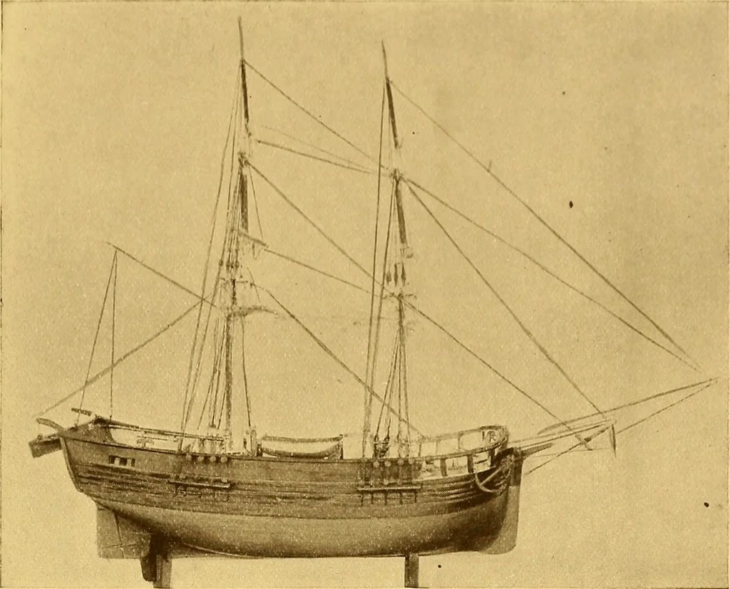 An illustration from The Marine room of the Peabody museum of Salem, 1921, leaf 150