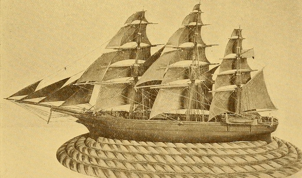 An illustration from The Marine room of the Peabody museum of Salem, 1921, leaf 166