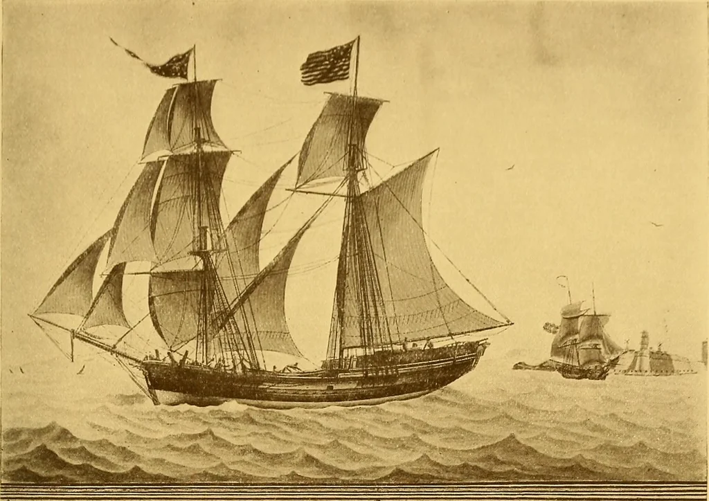 An illustration from The Marine room of the Peabody museum of Salem, 1921, leaf 56