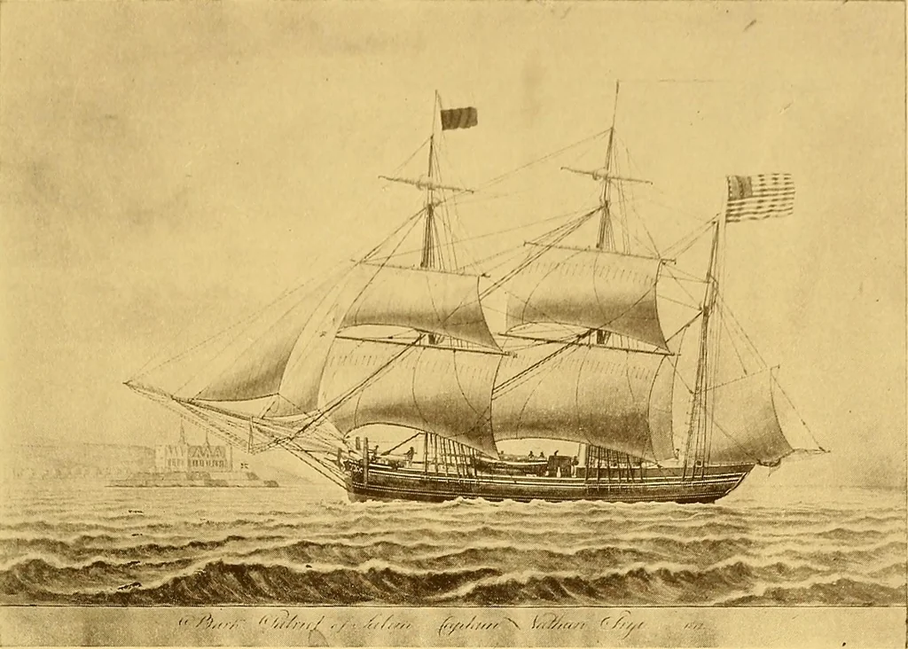 An illustration from The Marine room of the Peabody museum of Salem, 1921, leaf 90