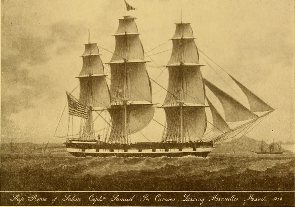 An illustration from The Marine room of the Peabody museum of Salem, 1921, leaf 98
