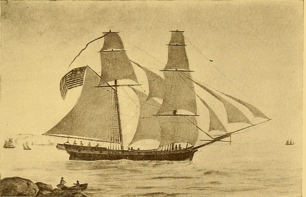 An illustration from The Marine room of the Peabody museum of Salem, 1921, leaf 98