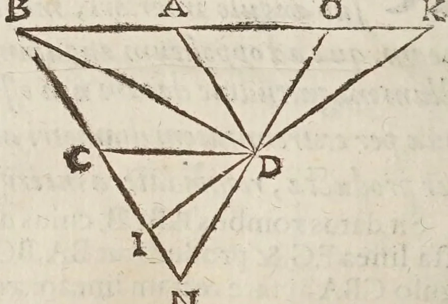 An illustration from Marini Ghetaldi ... Apollonius rediuiuus, seu, Restituta Apollonii Pergaei inclinationum geometria, 1607, leaf 32