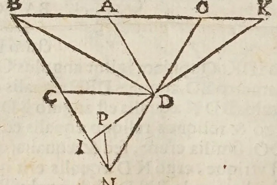 An illustration from Marini Ghetaldi ... Apollonius rediuiuus, seu, Restituta Apollonii Pergaei inclinationum geometria, 1607, leaf 34