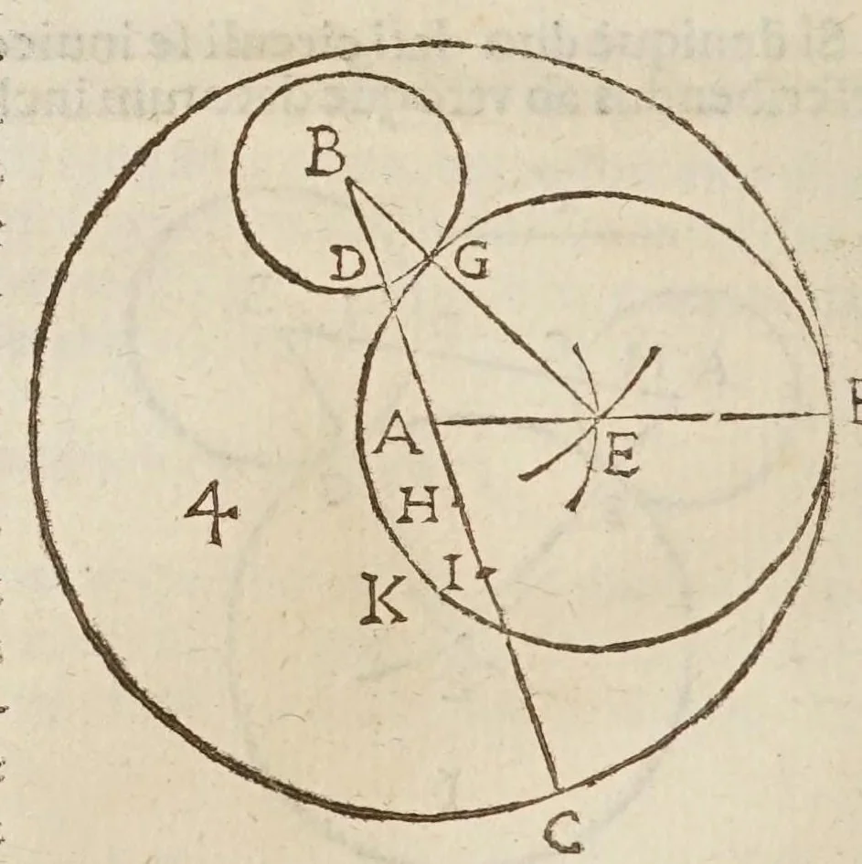 An illustration from Marini Ghetaldi ... Apollonius rediuiuus, seu, Restituta Apollonii Pergaei inclinationum geometria, 1607, leaf 46