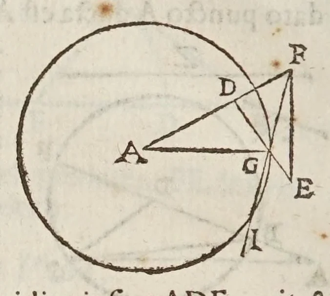 An illustration from Marini Ghetaldi ... Apollonius rediuiuus, seu, Restituta Apollonii Pergaei inclinationum geometria, 1607, leaf 90