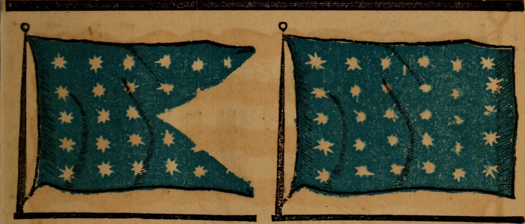 An illustration from The maritime flags and standards of all nations, together with a geographical sketch, 1856, leaf 10