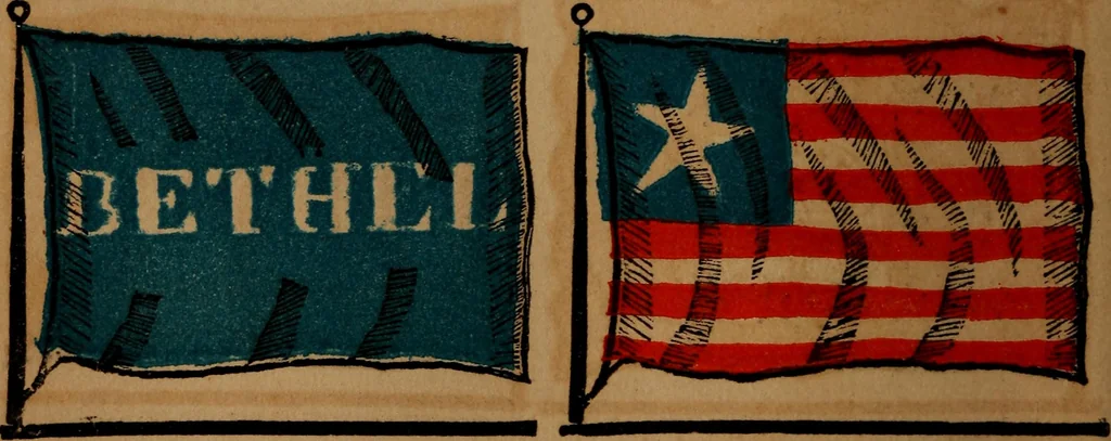 An illustration from The maritime flags and standards of all nations, together with a geographical sketch, 1856, leaf 11