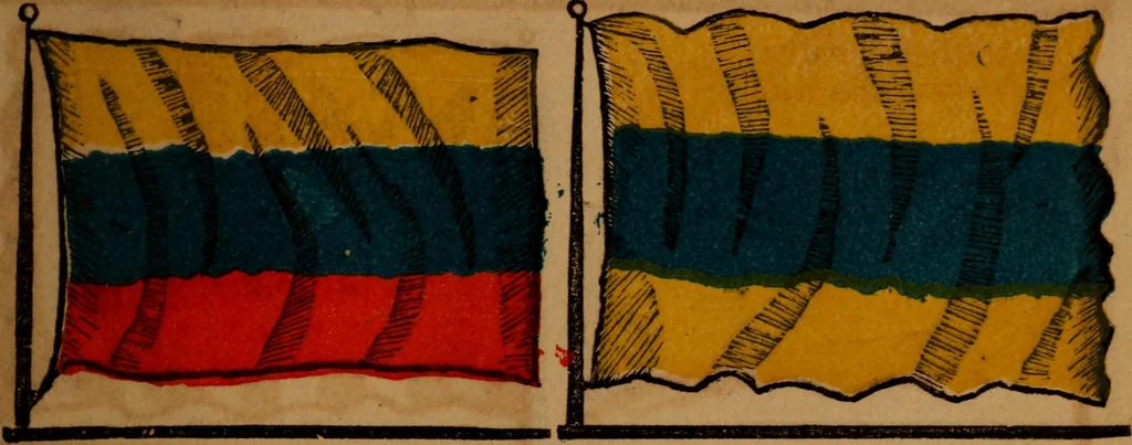 An illustration from The maritime flags and standards of all nations, together with a geographical sketch, 1856, leaf 12