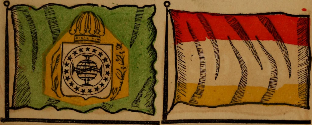 An illustration from The maritime flags and standards of all nations, together with a geographical sketch, 1856, leaf 12