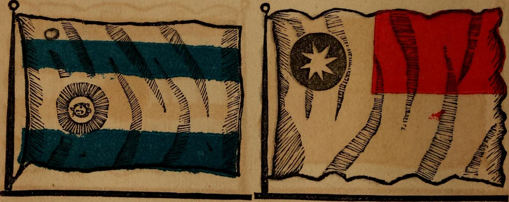 An illustration from The maritime flags and standards of all nations, together with a geographical sketch, 1856, leaf 13