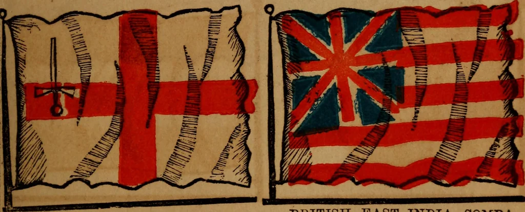 An illustration from The maritime flags and standards of all nations, together with a geographical sketch, 1856, leaf 16