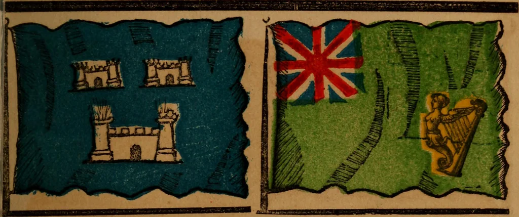 An illustration from The maritime flags and standards of all nations, together with a geographical sketch, 1856, leaf 18