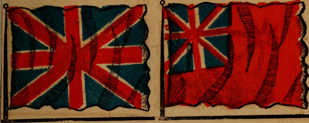 An illustration from The maritime flags and standards of all nations, together with a geographical sketch, 1856, leaf 20