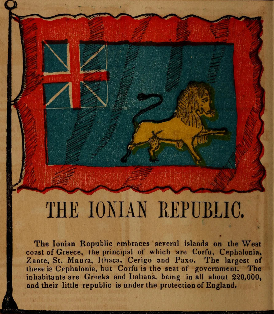 An illustration from The maritime flags and standards of all nations, together with a geographical sketch, 1856, leaf 21