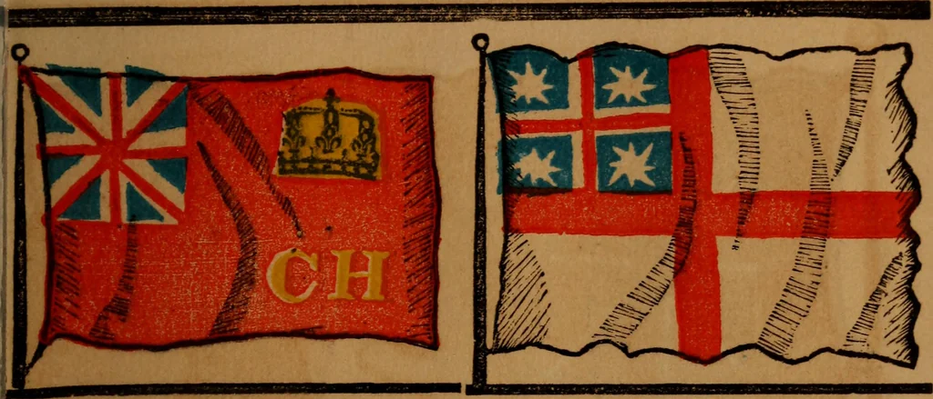 An illustration from The maritime flags and standards of all nations, together with a geographical sketch, 1856, leaf 22
