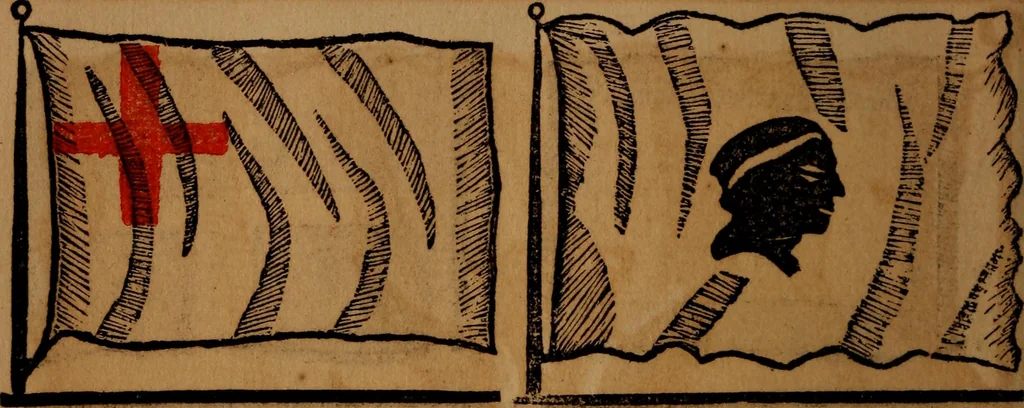 An illustration from The maritime flags and standards of all nations, together with a geographical sketch, 1856, leaf 25