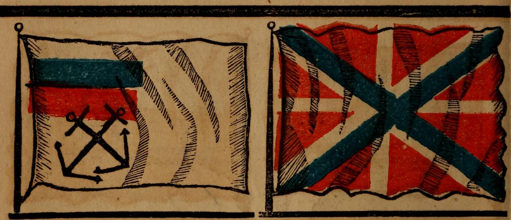 An illustration from The maritime flags and standards of all nations, together with a geographical sketch, 1856, leaf 27