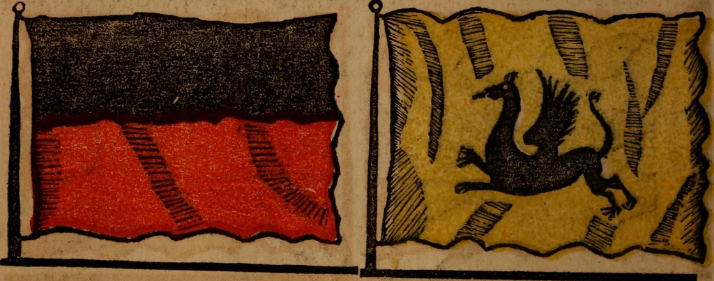 An illustration from The maritime flags and standards of all nations, together with a geographical sketch, 1856, leaf 31