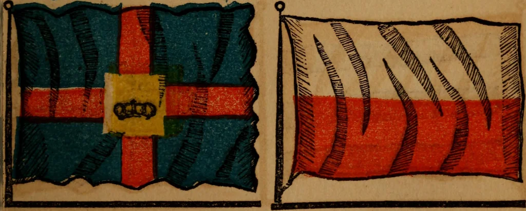 An illustration from The maritime flags and standards of all nations, together with a geographical sketch, 1856, leaf 32
