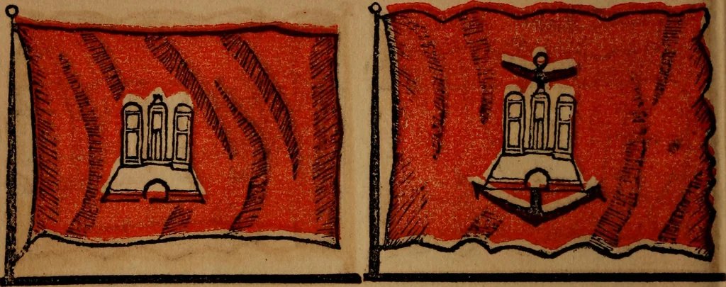 An illustration from The maritime flags and standards of all nations, together with a geographical sketch, 1856, leaf 33