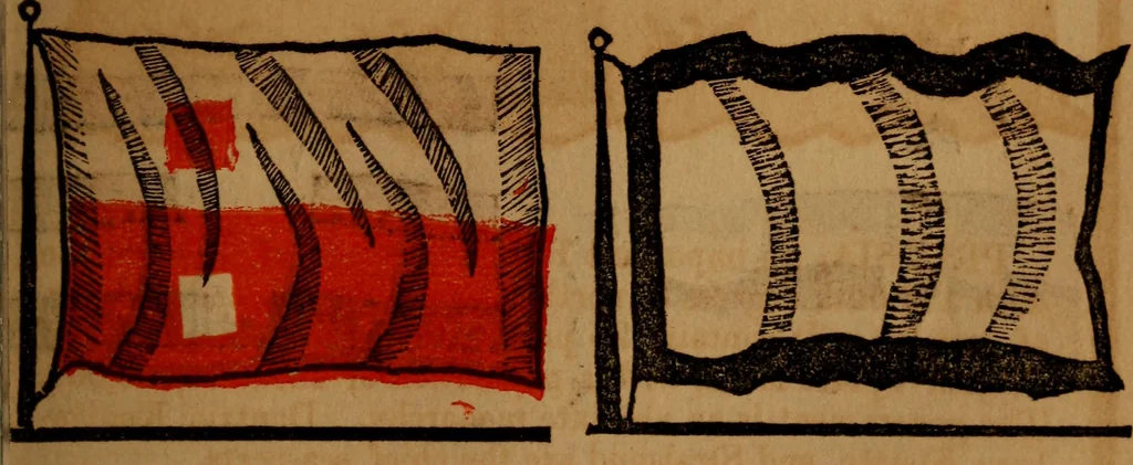 An illustration from The maritime flags and standards of all nations, together with a geographical sketch, 1856, leaf 36
