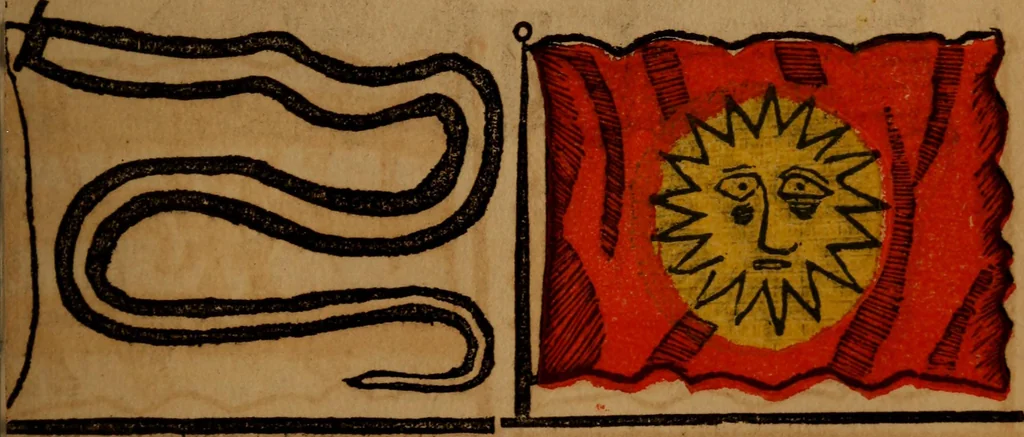 An illustration from The maritime flags and standards of all nations, together with a geographical sketch, 1856, leaf 38
