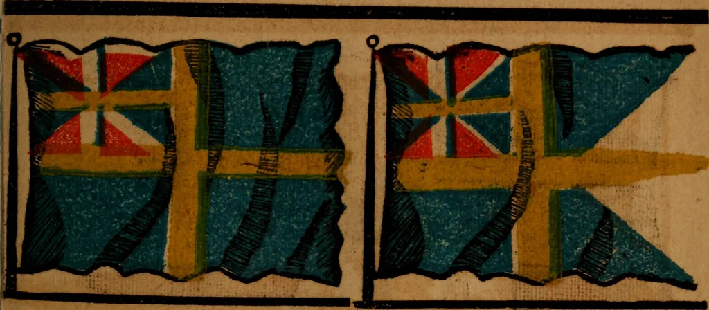 An illustration from The maritime flags and standards of all nations, together with a geographical sketch, 1856, leaf 40