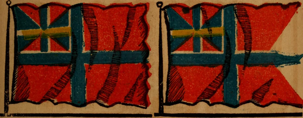 An illustration from The maritime flags and standards of all nations, together with a geographical sketch, 1856, leaf 42