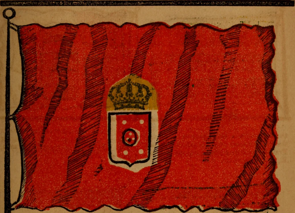 An illustration from The maritime flags and standards of all nations, together with a geographical sketch, 1856, leaf 46