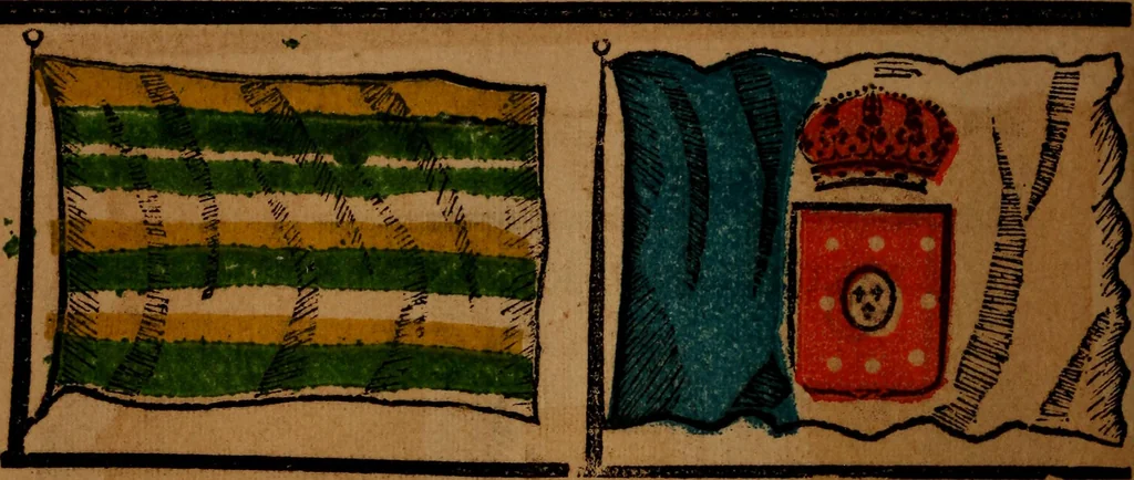 An illustration from The maritime flags and standards of all nations, together with a geographical sketch, 1856, leaf 47