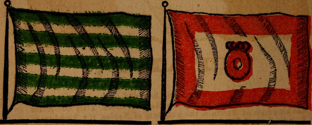 An illustration from The maritime flags and standards of all nations, together with a geographical sketch, 1856, leaf 47