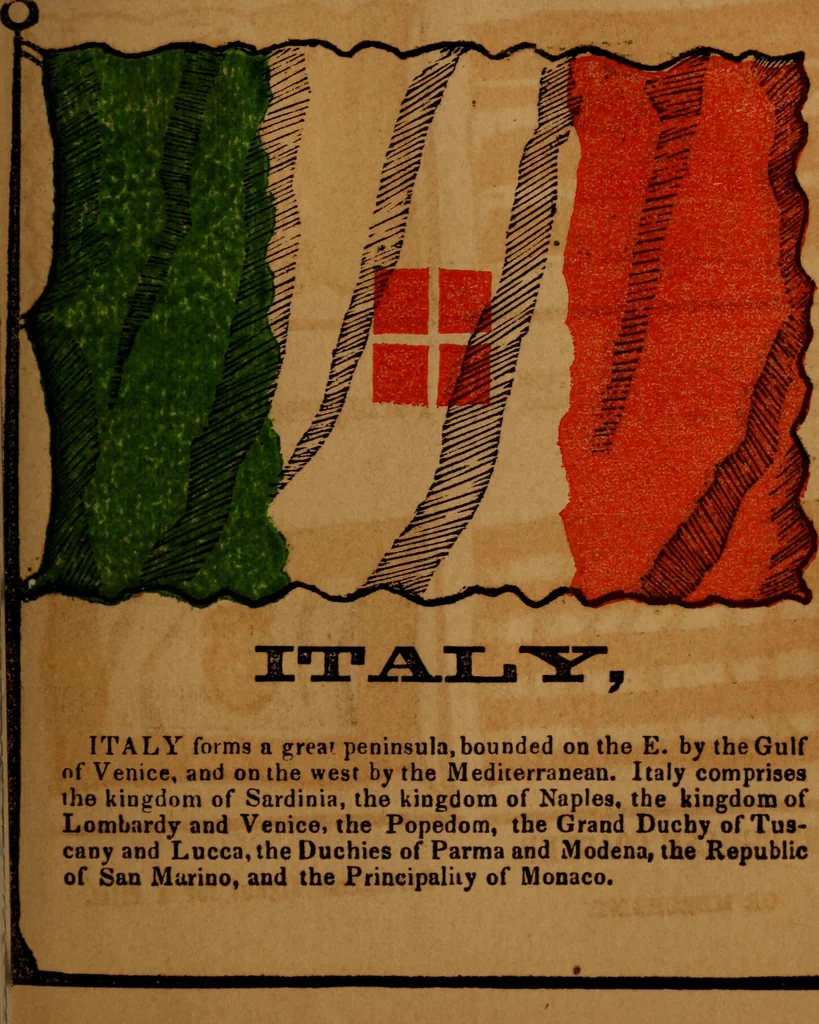 An illustration from The maritime flags and standards of all nations, together with a geographical sketch, 1856, leaf 48