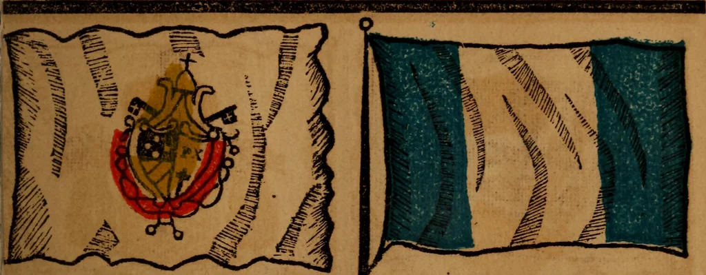 An illustration from The maritime flags and standards of all nations, together with a geographical sketch, 1856, leaf 50