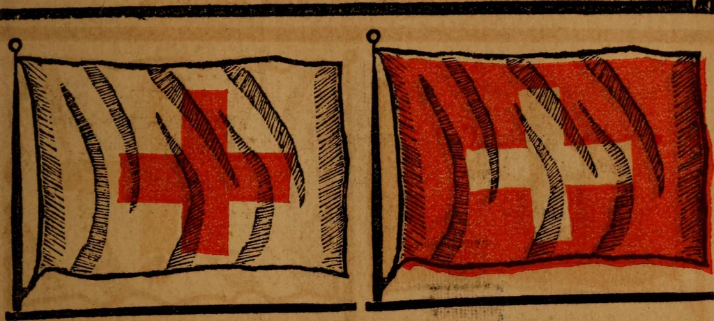 An illustration from The maritime flags and standards of all nations, together with a geographical sketch, 1856, leaf 52