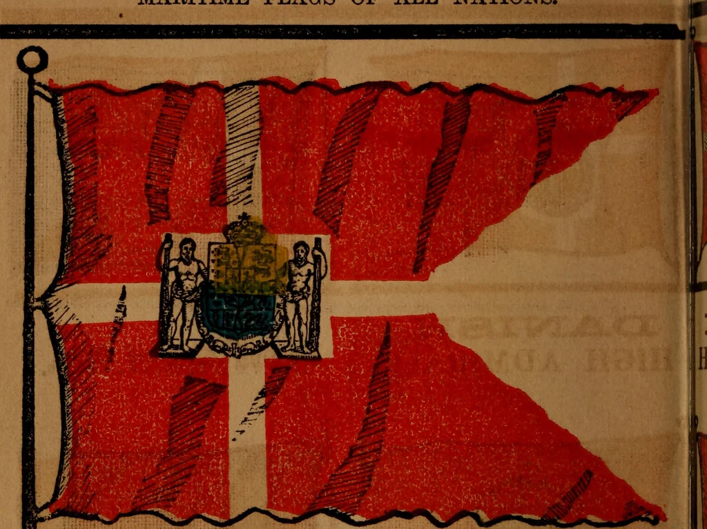 An illustration from The maritime flags and standards of all nations, together with a geographical sketch, 1856, leaf 53