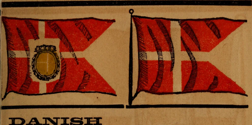 An illustration from The maritime flags and standards of all nations, together with a geographical sketch, 1856, leaf 54
