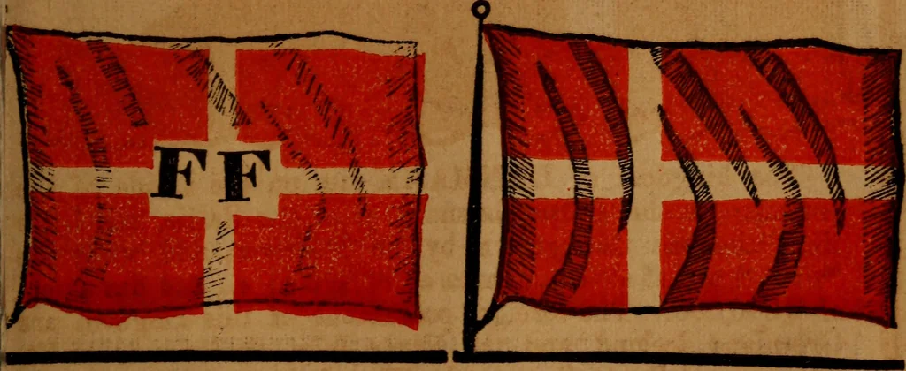 An illustration from The maritime flags and standards of all nations, together with a geographical sketch, 1856, leaf 54