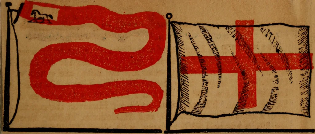 An illustration from The maritime flags and standards of all nations, together with a geographical sketch, 1856, leaf 56
