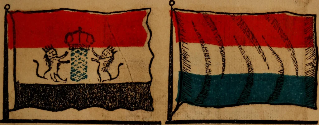 An illustration from The maritime flags and standards of all nations, together with a geographical sketch, 1856, leaf 58