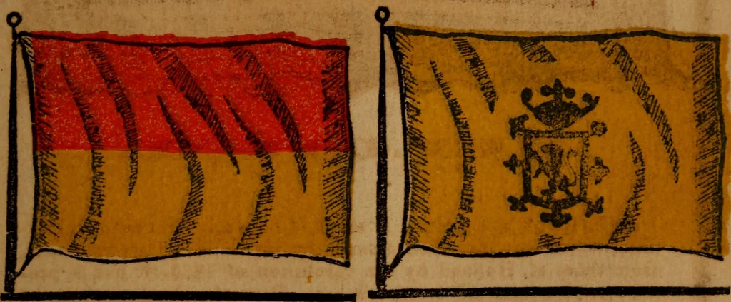 An illustration from The maritime flags and standards of all nations, together with a geographical sketch, 1856, leaf 60