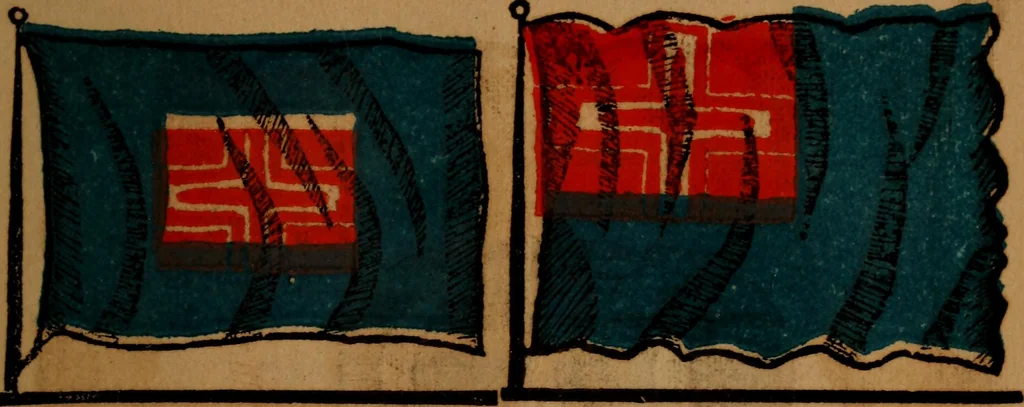 An illustration from The maritime flags and standards of all nations, together with a geographical sketch, 1856, leaf 62