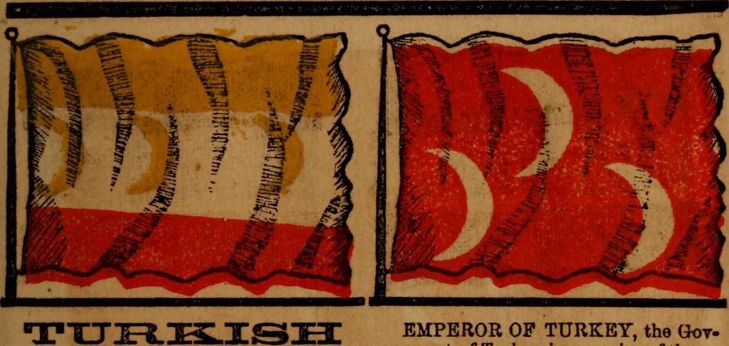 An illustration from The maritime flags and standards of all nations, together with a geographical sketch, 1856, leaf 64
