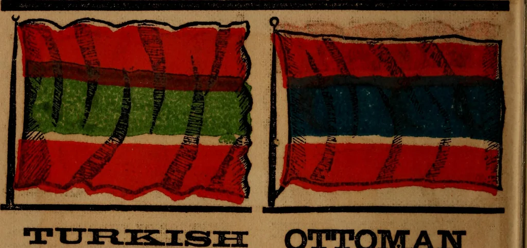An illustration from The maritime flags and standards of all nations, together with a geographical sketch, 1856, leaf 65